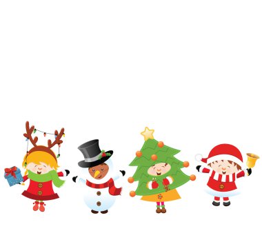 Çocuklar Noel kostümleri ile