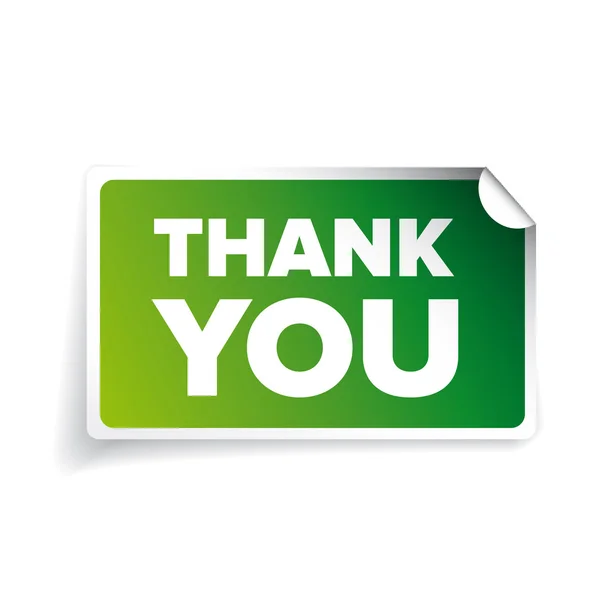 Vector Thank you sticker green — Stock Vector