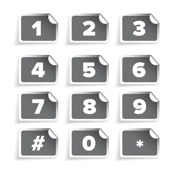 Number set vector label grey — Stock Vector