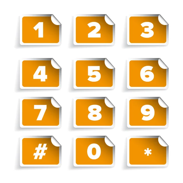 Number set vector label orange — Stock Vector