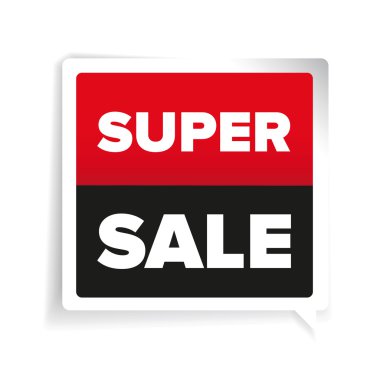 Süper satış etiket vektör kırmızı