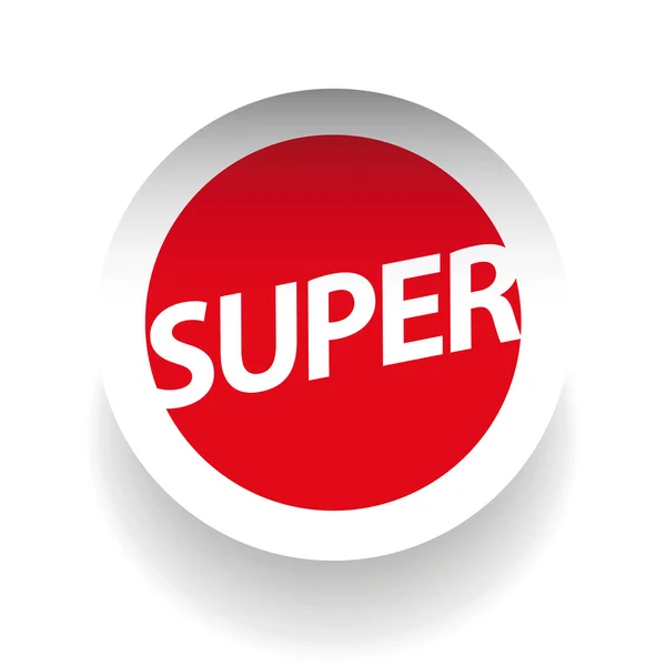Süper etiket etiketi kırmızı — Stok Vektör