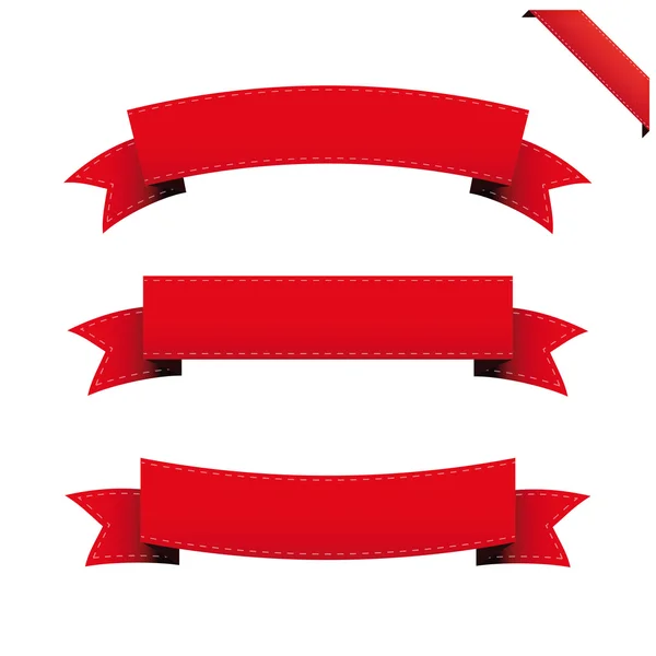 Ensemble de ruban rouge vecteur — Image vectorielle