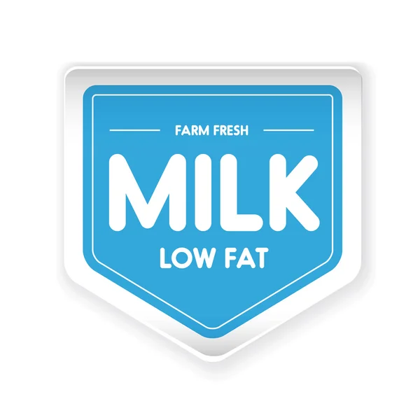 Farm fresh Milk - Low fat label — Stock Vector