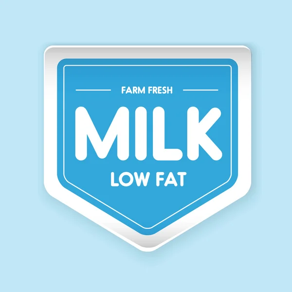 Farm fresh Milk - Low fat label — Stock Vector