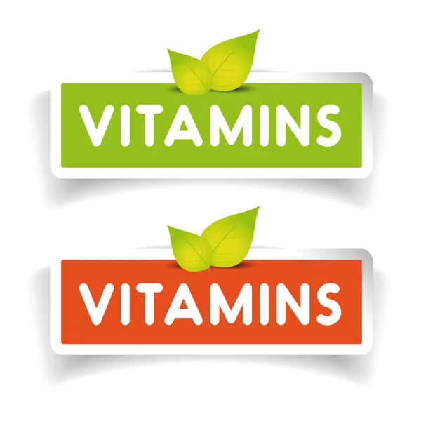 Vitaminas etiqueta vector conjunto — Archivo Imágenes Vectoriales