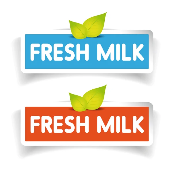 Vettore dell'etichetta del latte fresco — Vettoriale Stock