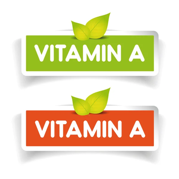 Vitamin A etikett vektor set — Stock vektor