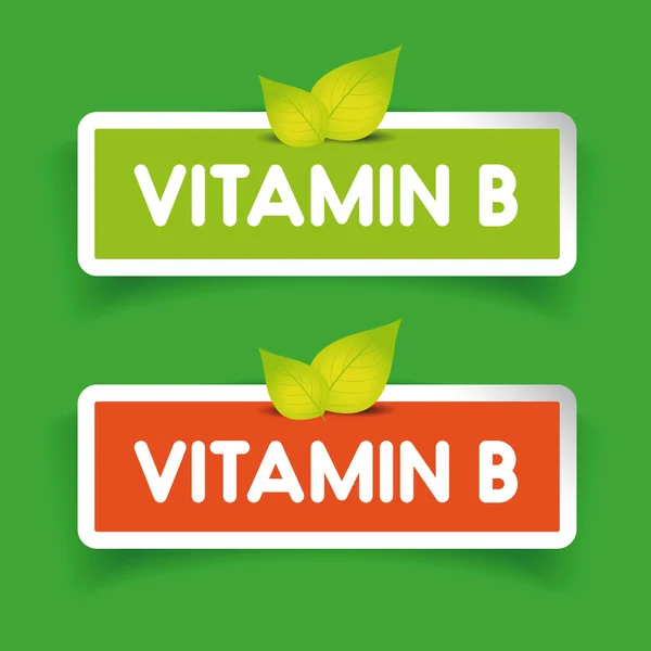 Vitamin B etikett vektor set — Stock vektor