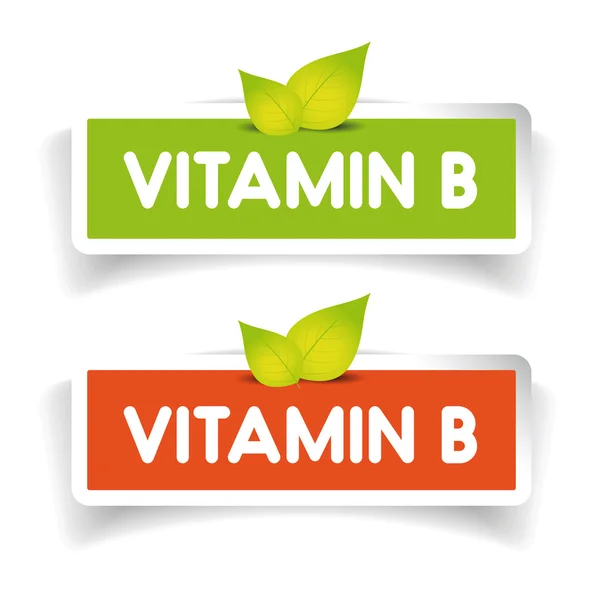 Vitamina B etiqueta vector conjunto — Vector de stock