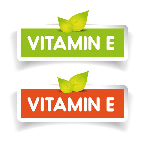 Vitamina E etiqueta vector conjunto — Archivo Imágenes Vectoriales