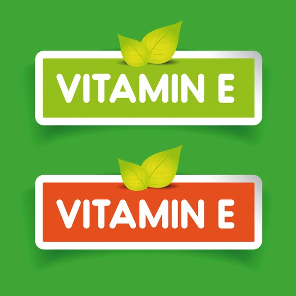 Vektor label Vitamin E ditata - Stok Vektor