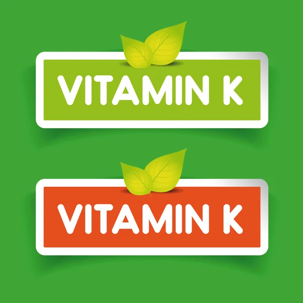 K-vitamin címke vektor készlet — Stock Vector