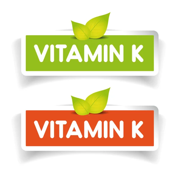 Vitamin K label vektor set - Stok Vektor