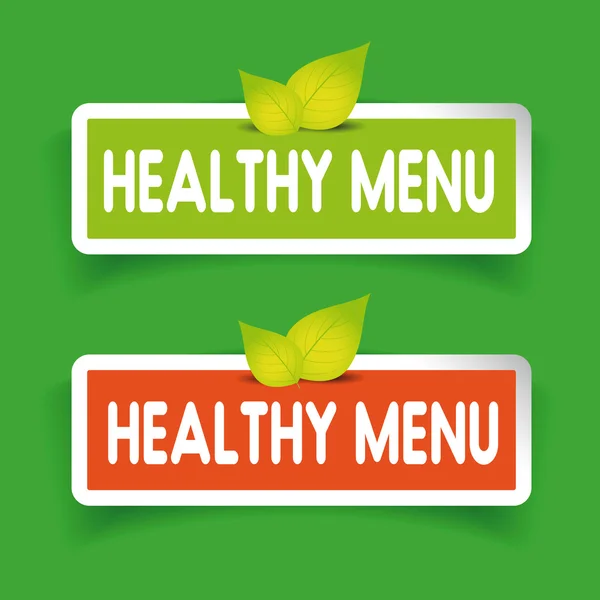 Healthy menu label vector set — Stock Vector