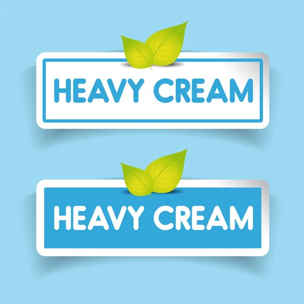 Heavy cream label vector — Stock Vector