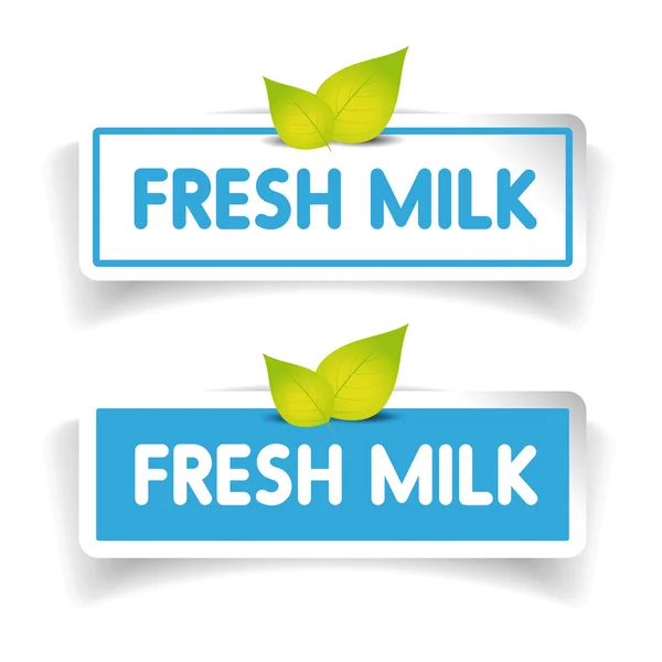 Vetor de rótulo de leite fresco — Vetor de Stock