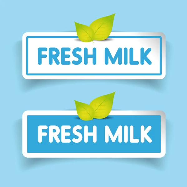Vetor de rótulo de leite fresco — Vetor de Stock