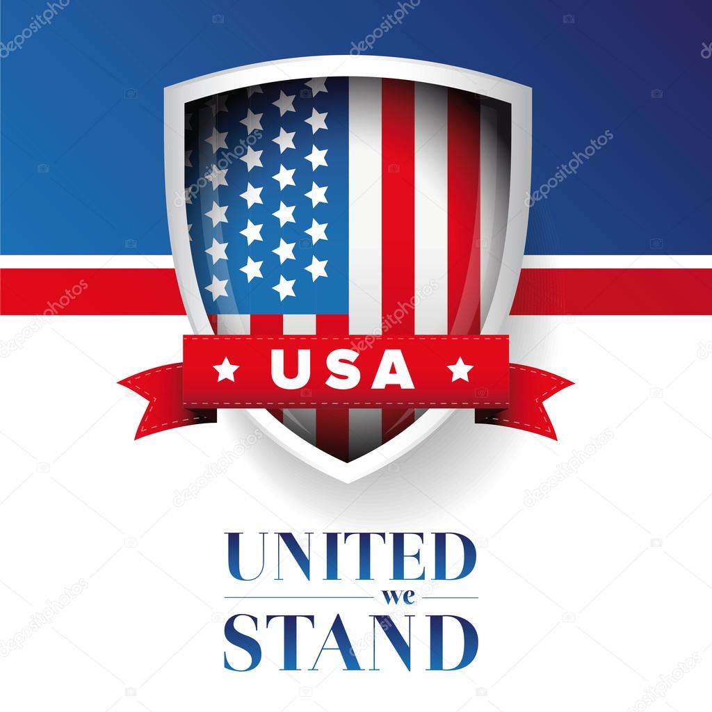 USA flag - United we stand poster or banner
