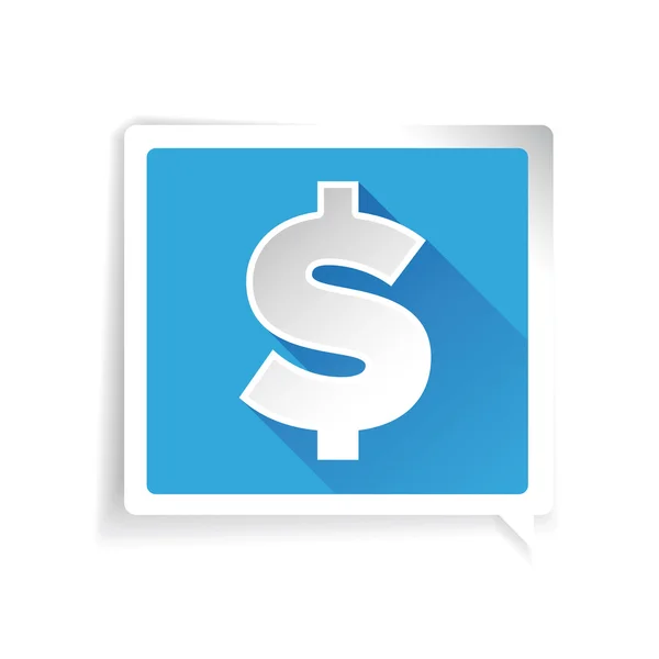 Flat dollar icon or sign — Stock Vector