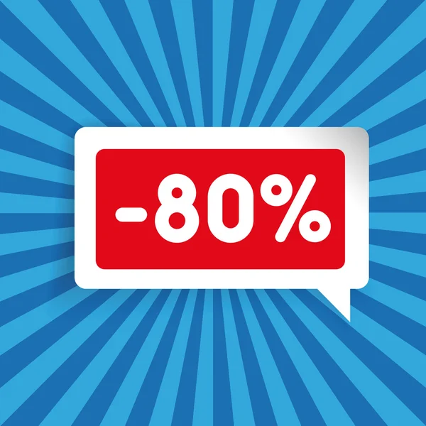 Sale label speech bubble 80% off — стоковый вектор