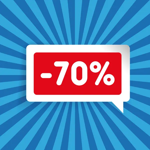 Sale label speech bubble 70% off — стоковый вектор