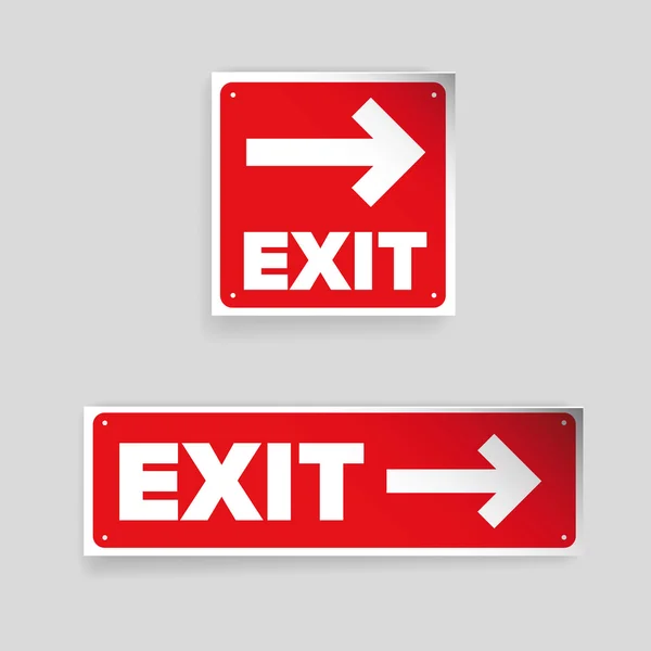 Exit sign vector red — Stock Vector