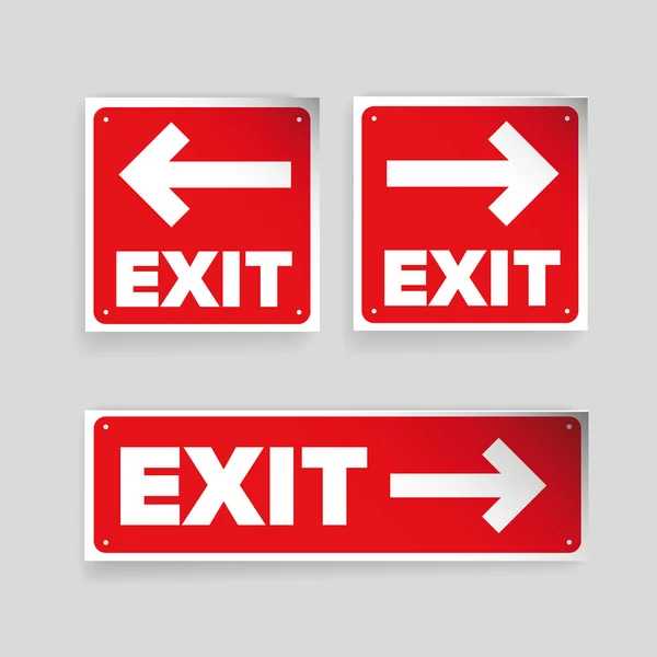 Exit sign vector red — Stock Vector