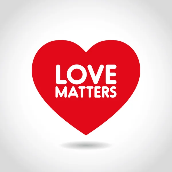 El amor importa en forma de corazón rojo — Vector de stock