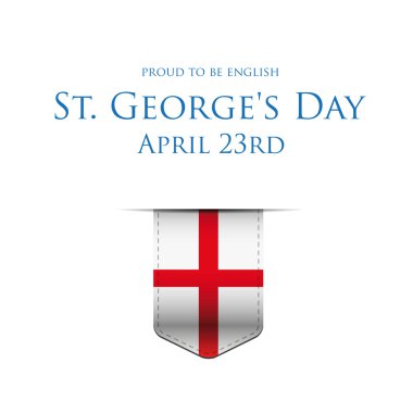 Başlık sayfası veya poster St George günü İngiltere bayrağı şerit