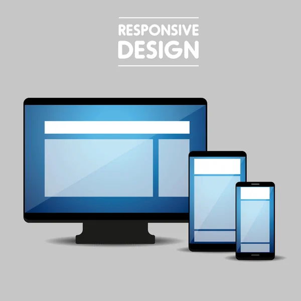 Responsive Webdesign Konzept Vektor — Stockvektor