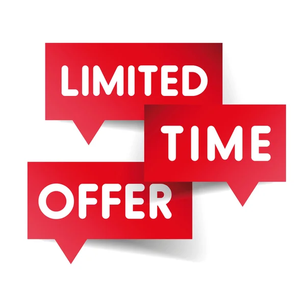 Limited time offer label red vector — Stock Vector