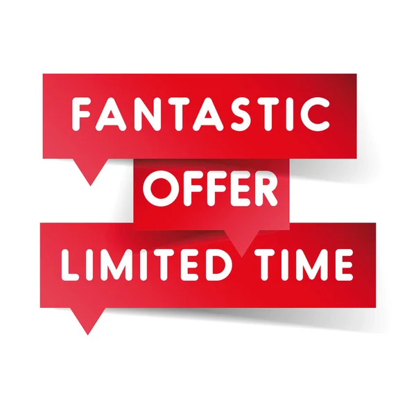 Fantastic offer limited time label red vector — Stock Vector