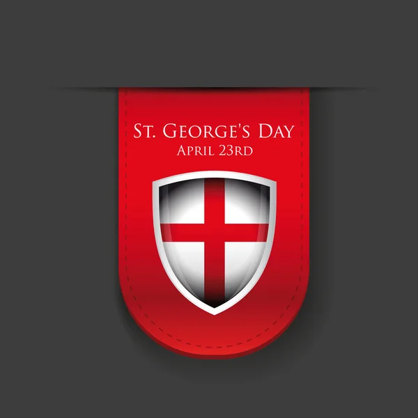 St George Day Inglaterra escudo bandeira — Vetor de Stock