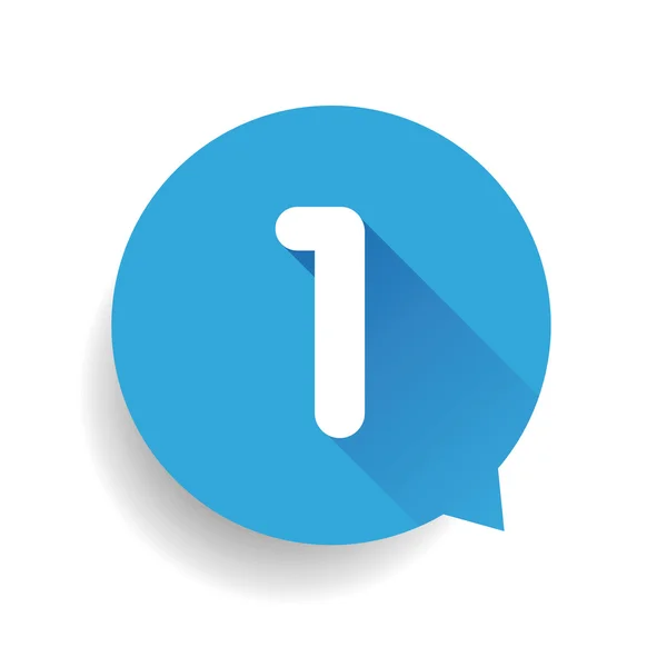 Number one 1 speech bubble blue — Stock Vector