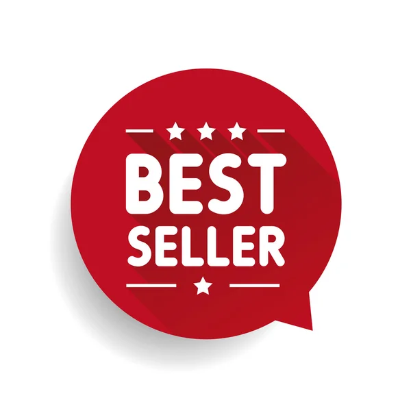 Best seller etiqueta bolha de fala vermelha — Vetor de Stock
