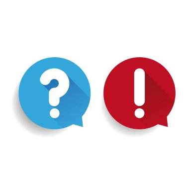 Soru ve ünlem işareti vektör