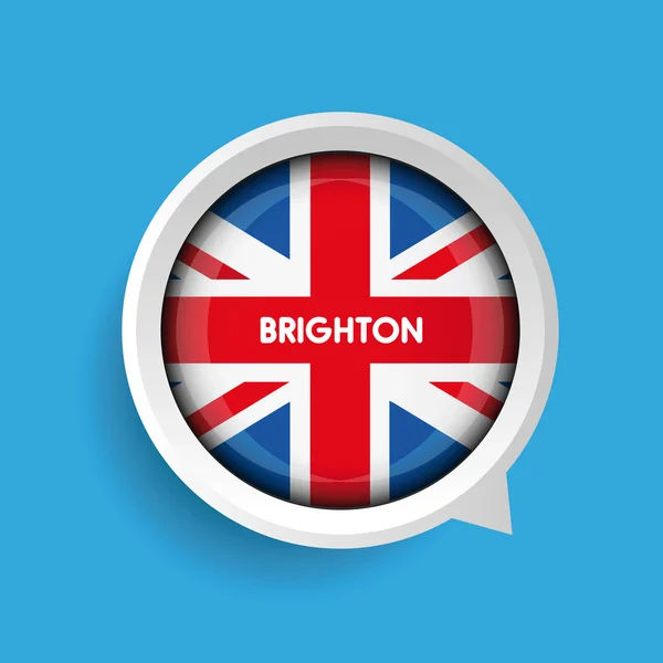 Vector - Brighton y Reino Unido Botón de bandera — Archivo Imágenes Vectoriales