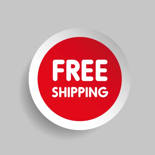 Free shipping label vector red — Stock Vector