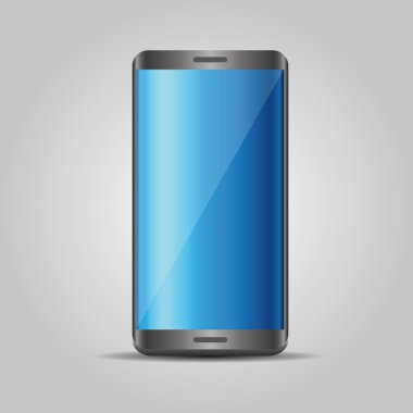 Mavi dokunmatik ekrana sahip akıllı telefon vektör