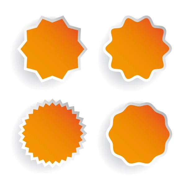 Ensemble vecteur étiquette étoile orange — Image vectorielle