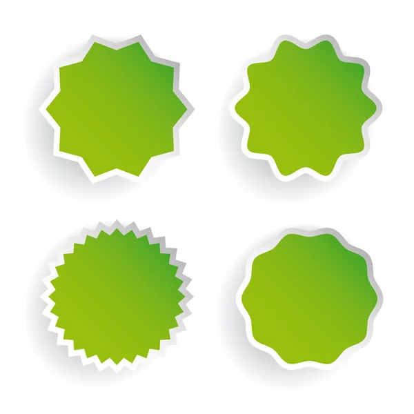 Sterren label vector set groen — Stockvector