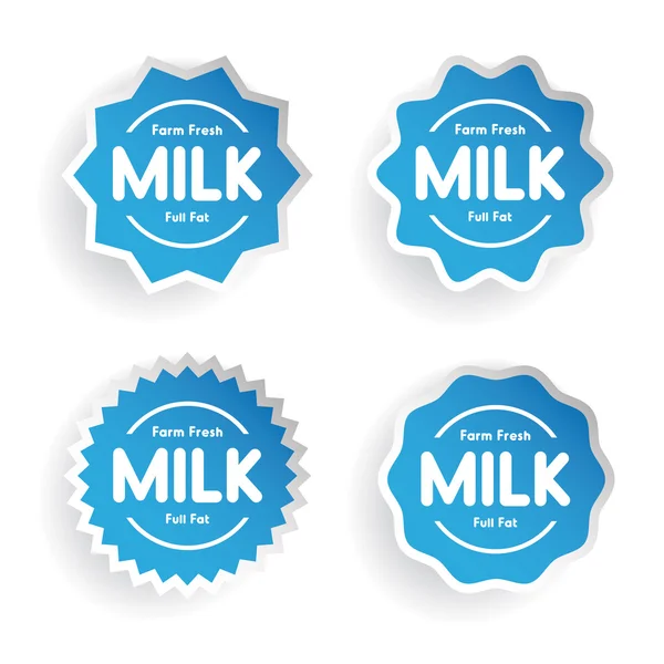 Farm fresh Milk - Full fat label set — Stock Vector