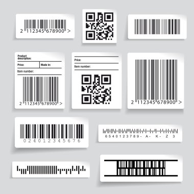 Barcode sticker set vector clipart