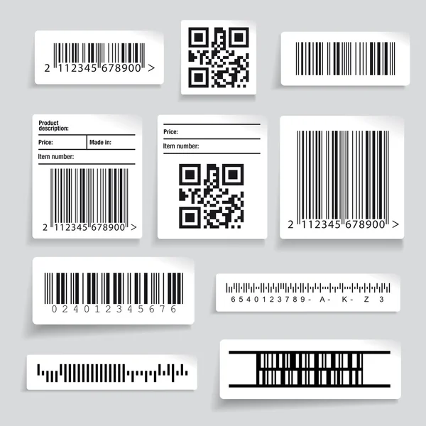 Barcode αυτοκόλλητο οριστεί διάνυσμα — Διανυσματικό Αρχείο