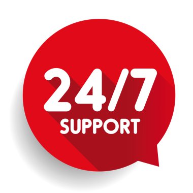 24/7 destek düğmesi mavi