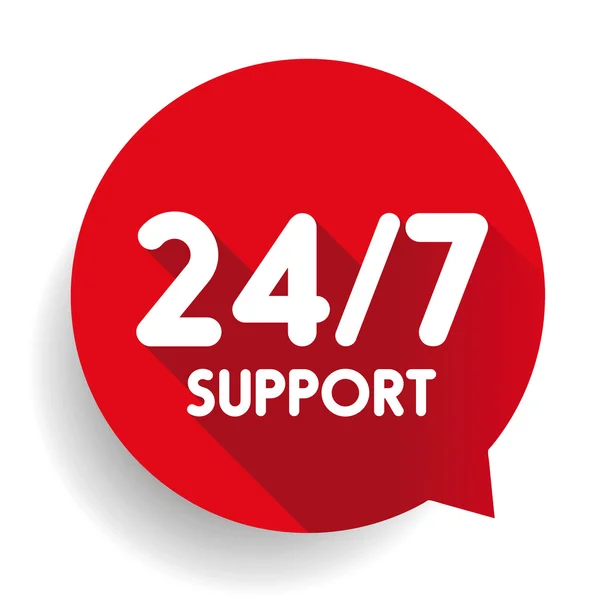 Blå 24/7 Support knappen — Stock vektor