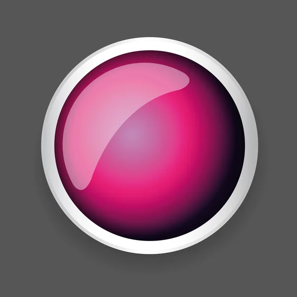 Фиолетовая блестящая кнопка с металлическими элементами — стоковый вектор