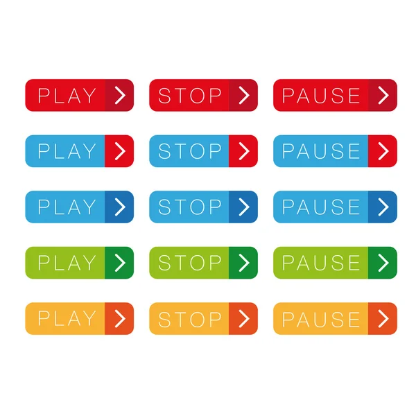 Play, Stop, Pause button set — Stock Vector