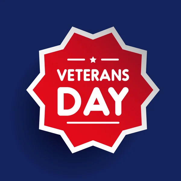 Veterans day label star vector — Stock Vector